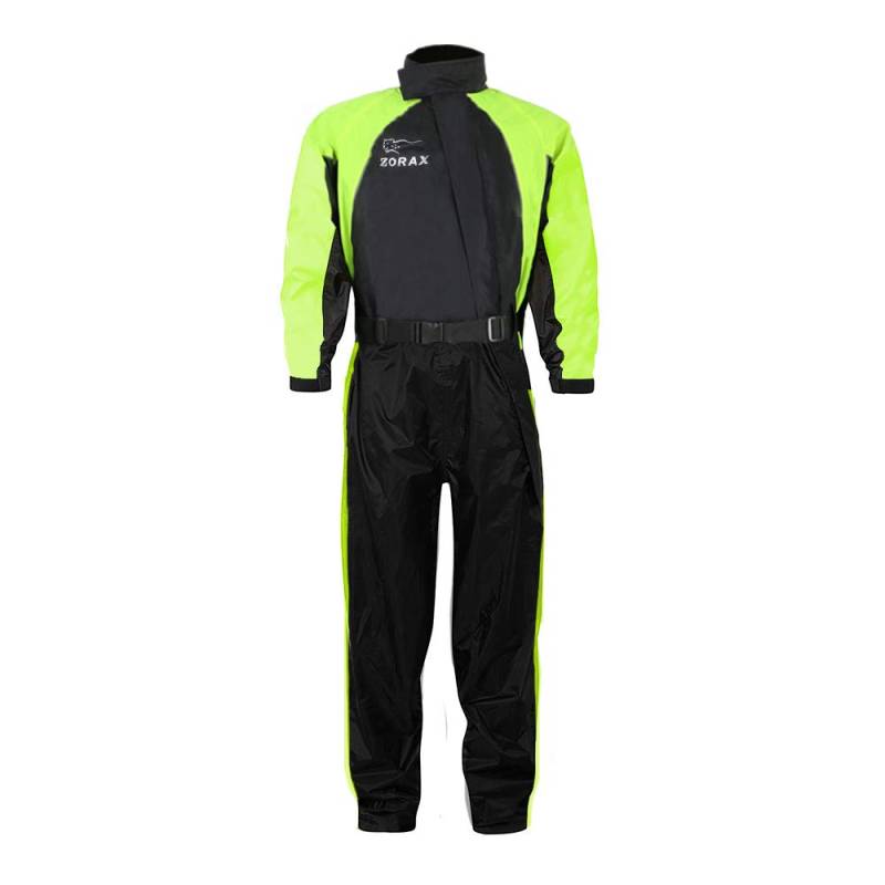 Zorax Hi-Vis Gelb/Schwarz L Wasserdichter, winddichter Motorrad-Regenanzug für Herren, Regenbekleidung, Regenmantel, Tragetasche, reflektierende Streifen von Zorax