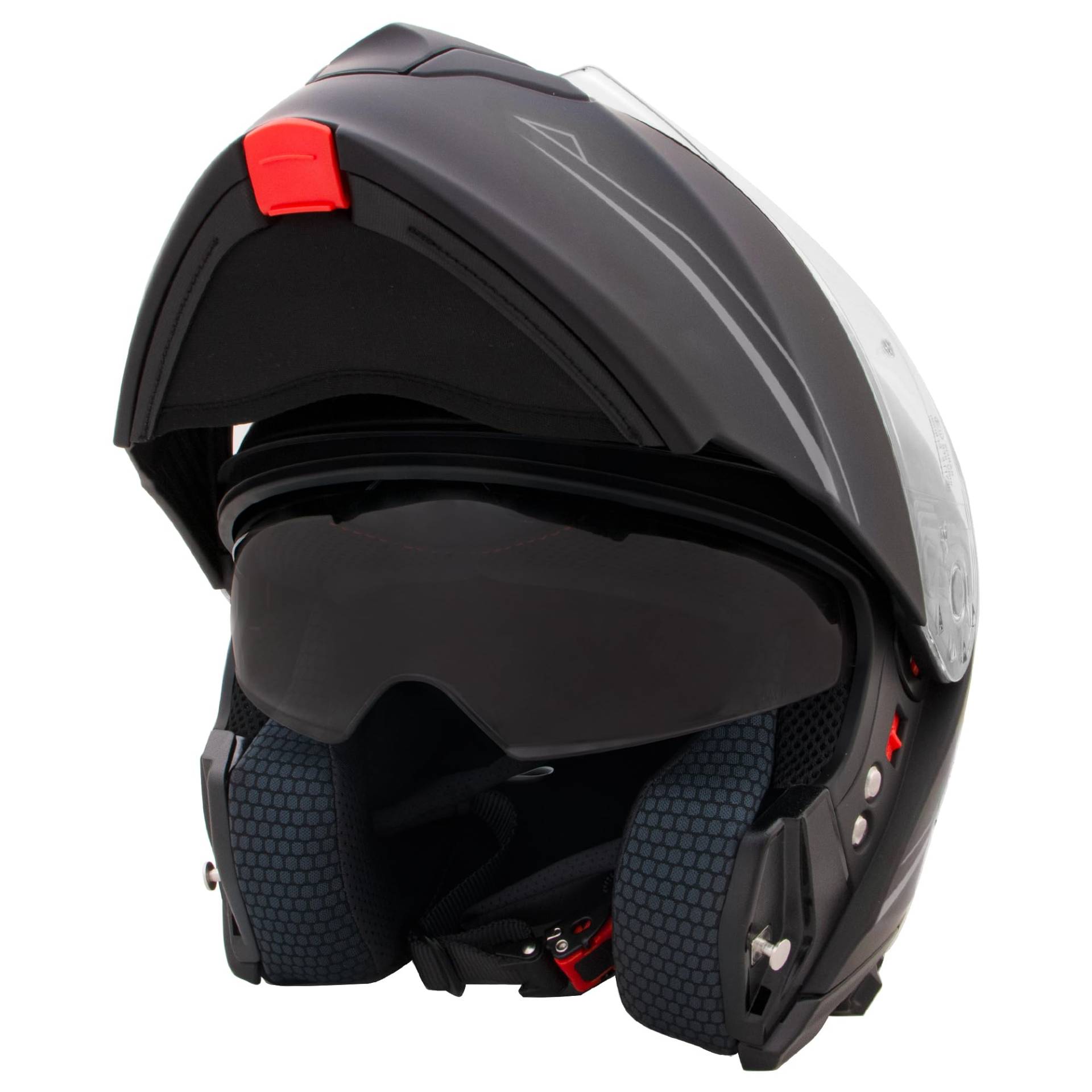 Zorax Matt Schwarz/Silber M (57-58cm) Klapphelm Integralhelm mit Doppelvisier Motorradhelm Damen und Herren ECE 2206 Genehmigt von Zorax