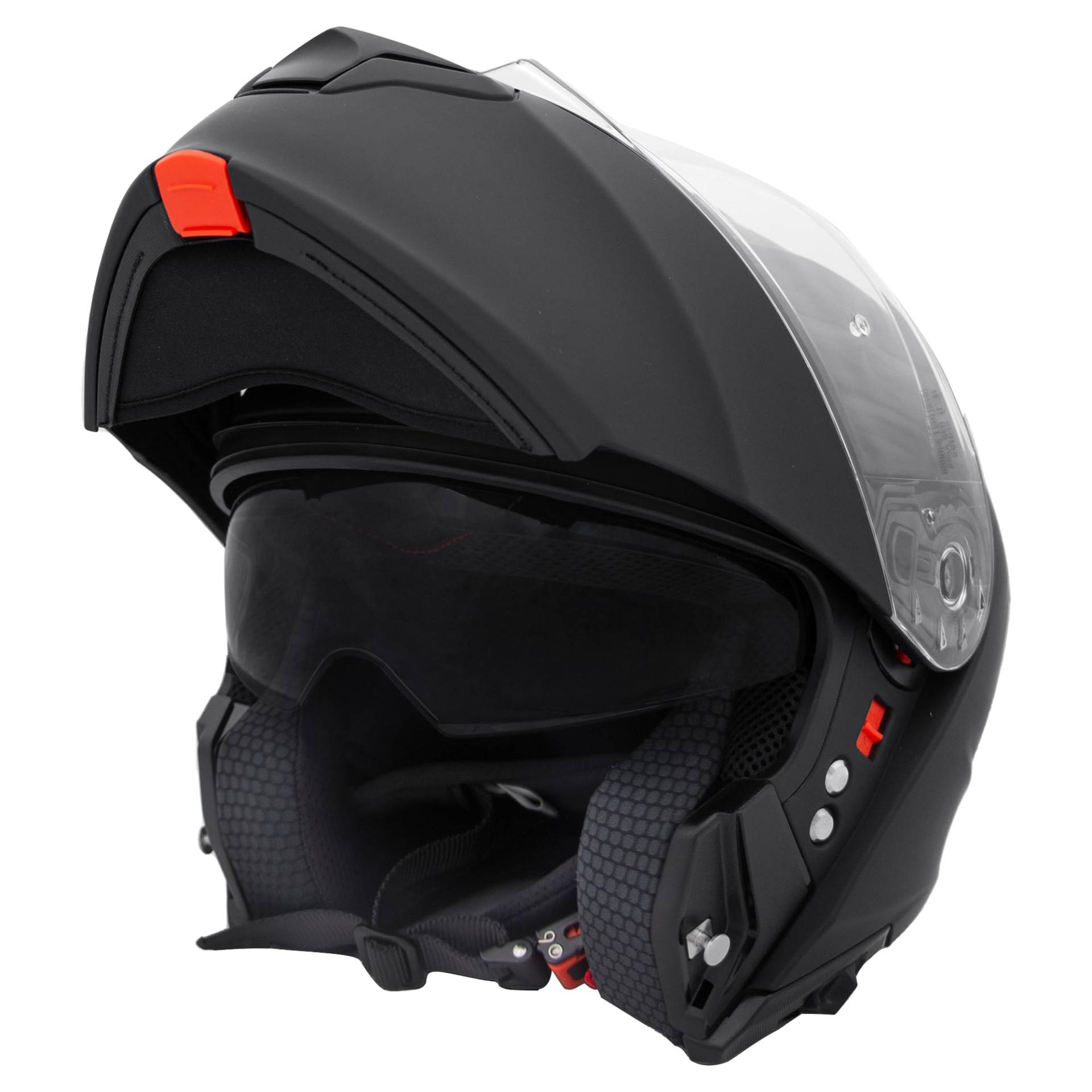 Zorax Mattschwarz M (57-58cm) Klapphelm Integralhelm mit Doppelvisier Motorradhelm Damen und Herren ECE 2206 Genehmigt von Zorax