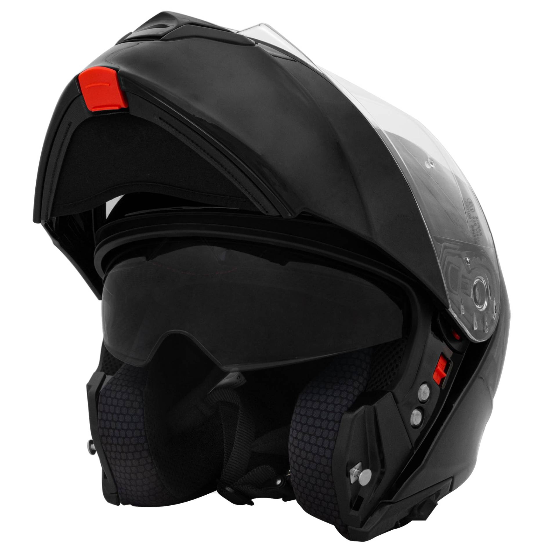 Zorax Schwarz M (57-58cm) Klapphelm Integralhelm mit Doppelvisier Motorradhelm Damen und Herren ECE 2206 Genehmigt von Zorax