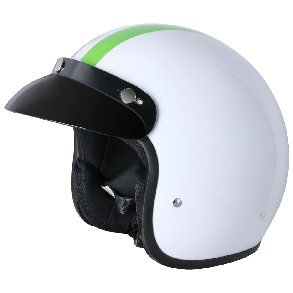 Zorax ZOR-604 Italien XL (61-62cm) Offenes Gesicht Motorradhelm Jethelm Damen und Herren Rollerhelm ECE 2206 Genehmigt von Zorax