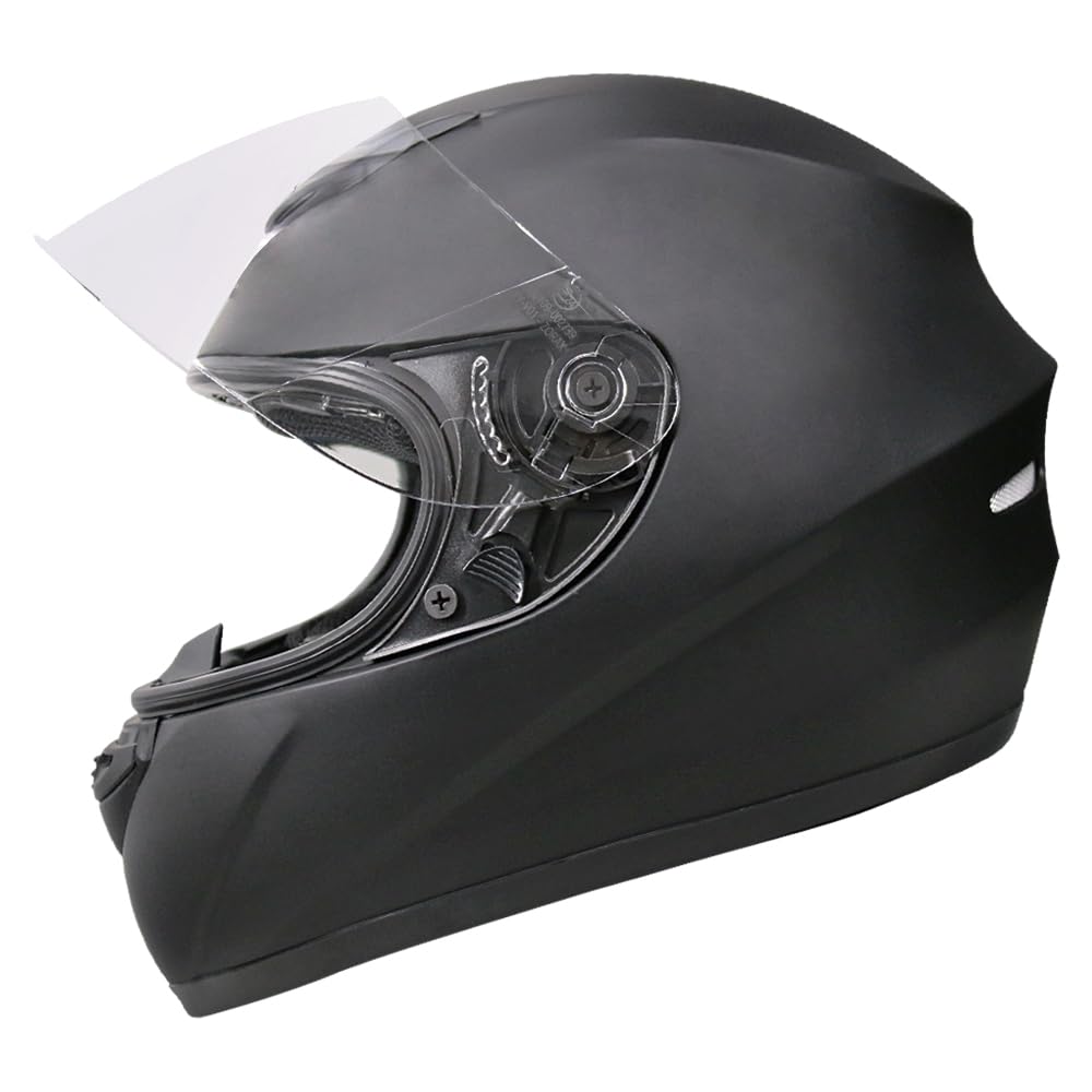 Zorax ZOR-819 Mattschwarz L (59–60 cm) Integral-Motorradhelm Motorradhelm, ECE 2206-Zulassung von Zorax