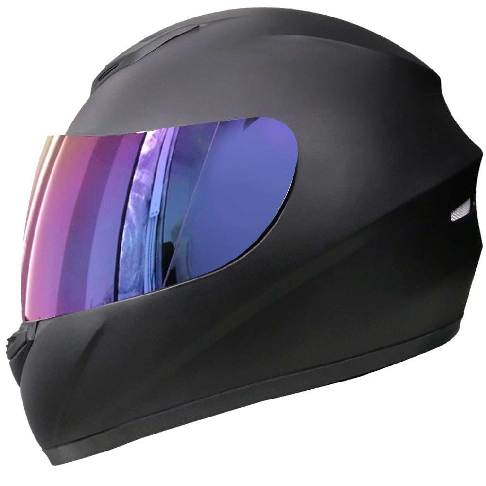 Zorax ZOR-819 Mattschwarz M (57–58 cm) Integral-Motorradhelm mit Straßenzulassung ECE 2206 + Iridium Visier von Zorax