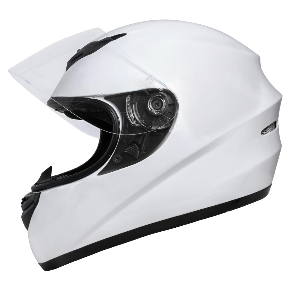 Zorax ZOR-819 Weiß L (59–60 cm) Integral-Motorradhelm Motorradhelm, ECE 2206-Zulassung von Zorax