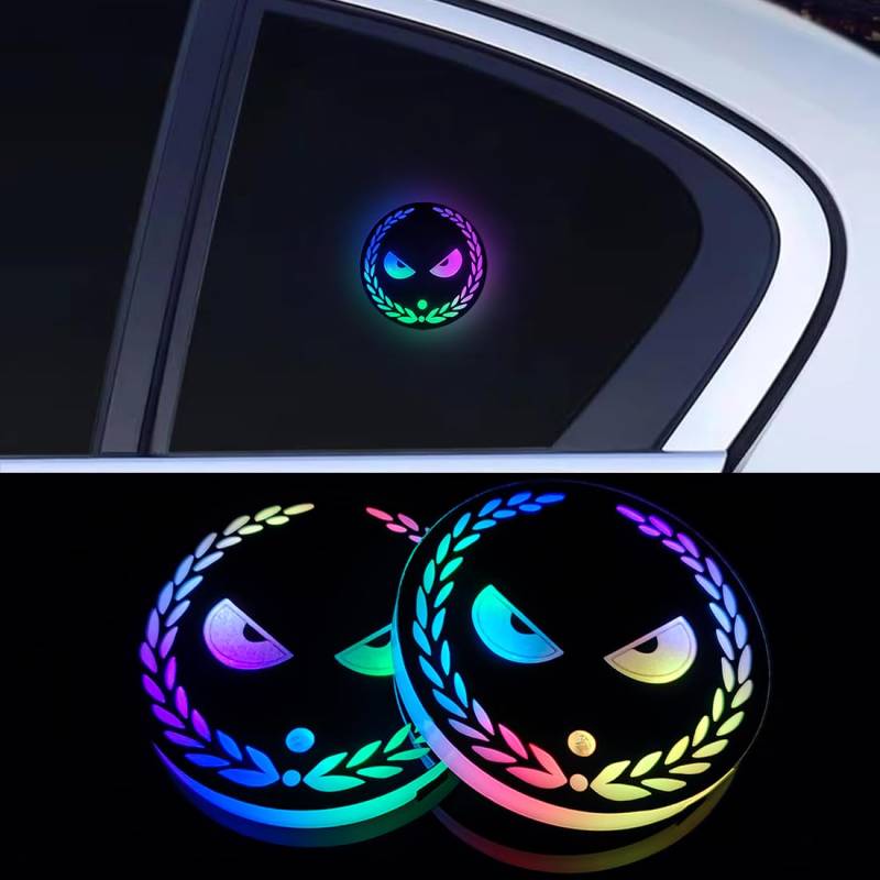 2 Stück Autofenster Atmosphäre Lichter,7 Farben Umgebungsbeleuchtung Auto,USB wiederaufladbare Auto LED Lichter,Auto Innenbeleuchtung mit Regenbogen Effekt,tragbare Led Lichter für Auto Dekoration von Zosppei