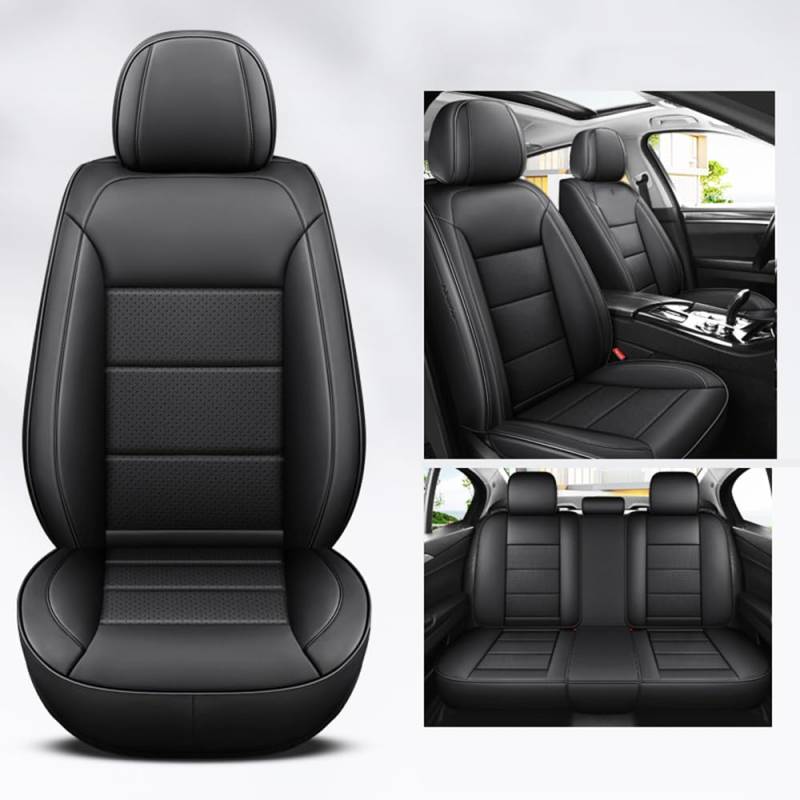 ZoylLa Custom Autositzbezüge für Mercedes Benz SLK 230 R170 / SLK 320 R170 / SLK 200 R171 Leder Wasserdicht Verschleißfest Sitzbezügesets Car Seat Cover Sets Sitzschoner,All Black von ZoylLa