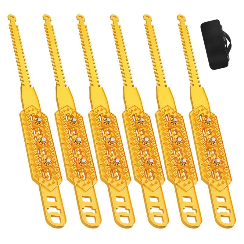 Auto Skid Chain Anti-Rutsch-Schneeketten 6 x Reifenketten Anti-Rutsch-Verdickungsketten Reifen-Traktionskette Dicke Radreifenketten Leichte Winterfahrkette Winter Auto Skid Ketten von Zqkimzi