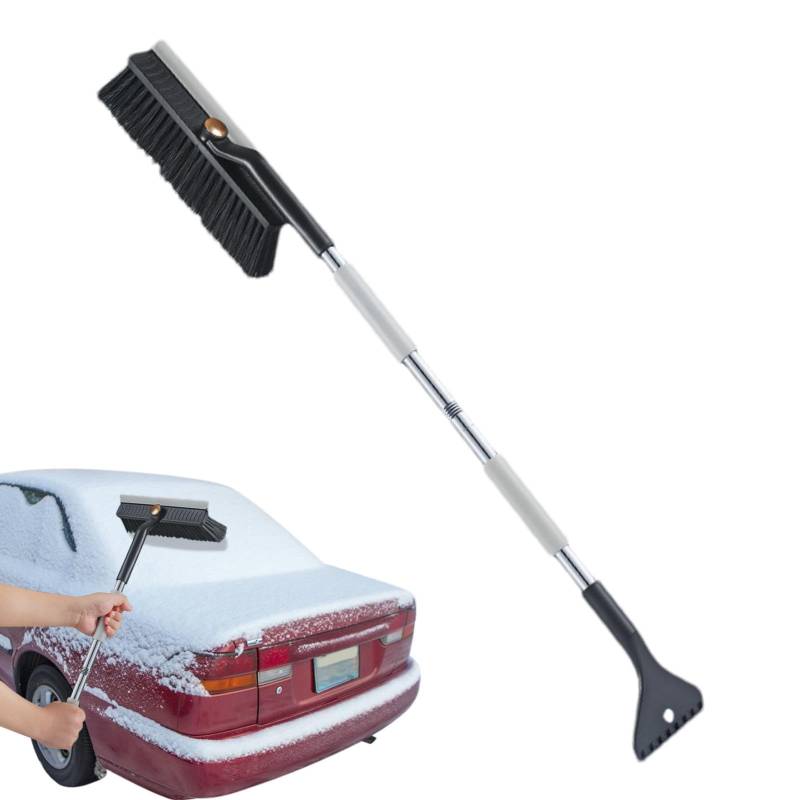 Versatile Car Snow Brush, Ice Scraper with Brush, Car Roof Snow Remover, Heavy-Duty Snow Brush, Extendable Car Snow Scraper, Long Handle Snow Scraper with Ice Brush for Car Windshield and Roof von Zqkimzi