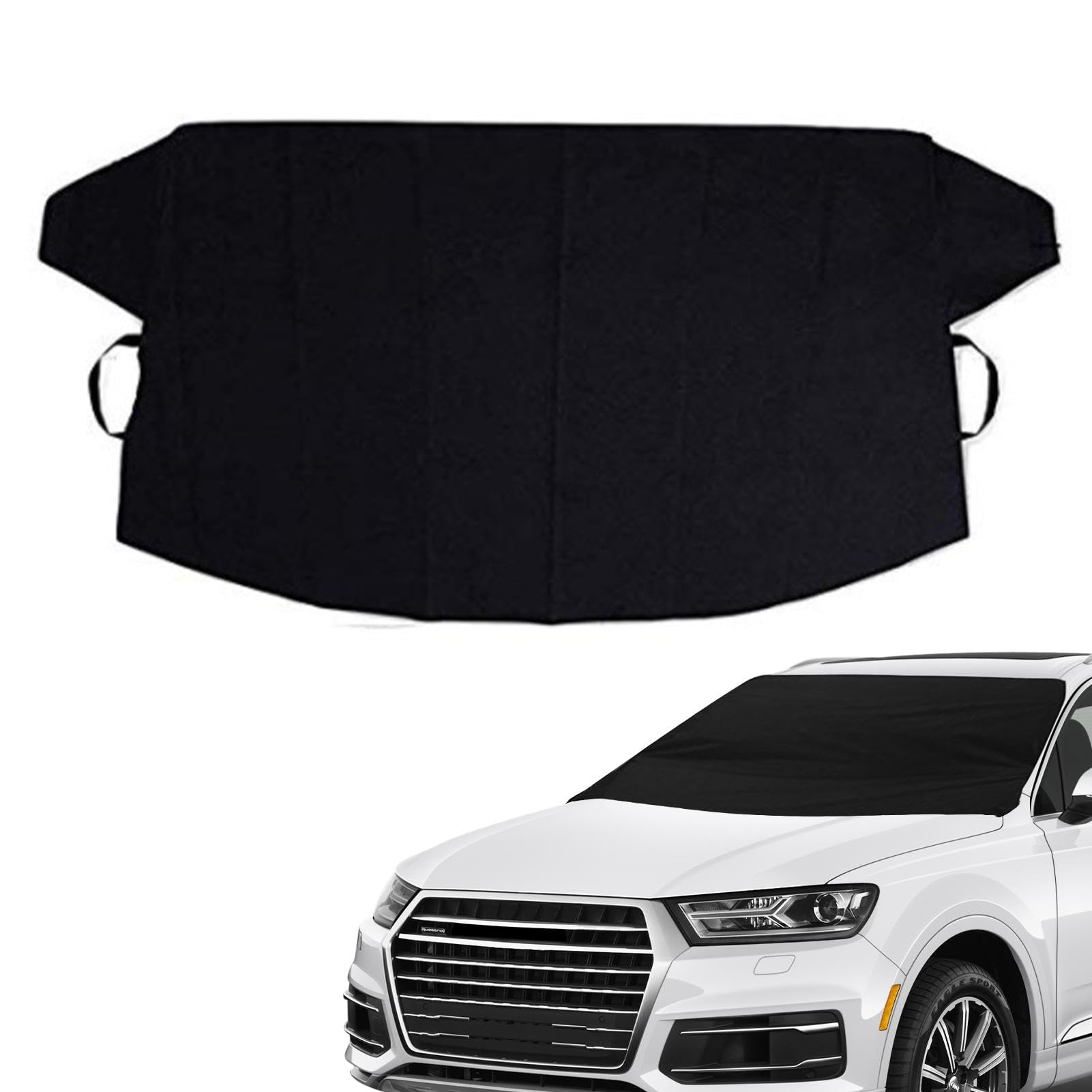 Windshield Cover Waterproof Frost Shield for Minivan, Heavy Duty Car Windscreen Protector, Easy Install SUV Windshield Frost Cover, 2v 180ma Windshield Ice Protector for SUV 600d Oxford Cloth/Black von Zqkimzi