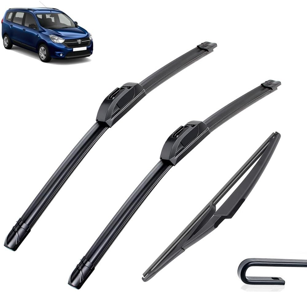 Auto-Scheibenwischer-Set für Dacia Renault Lodgy 2012–2016,Vorne + Hinten Wischer Klingen,Das Material ist langlebig und die Fenster sind sauber von Zqxltsy