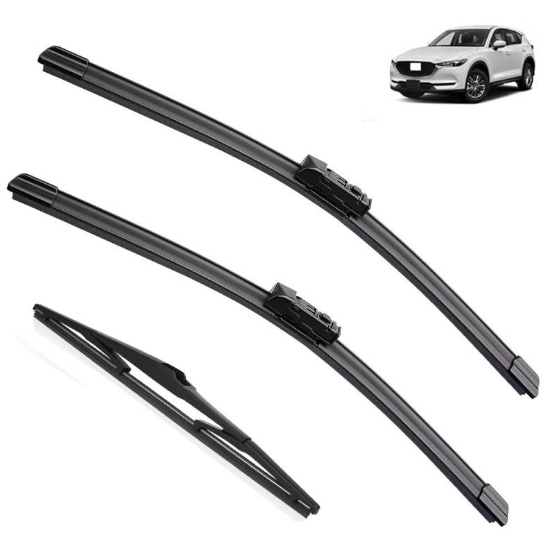 Auto-Scheibenwischer-Set für Mazda CX5 CX-5 CX 5 KF MK2,Vorne + Hinten Wischer Klingen,Das Material ist langlebig und die Fenster sind sauber von Zqxltsy