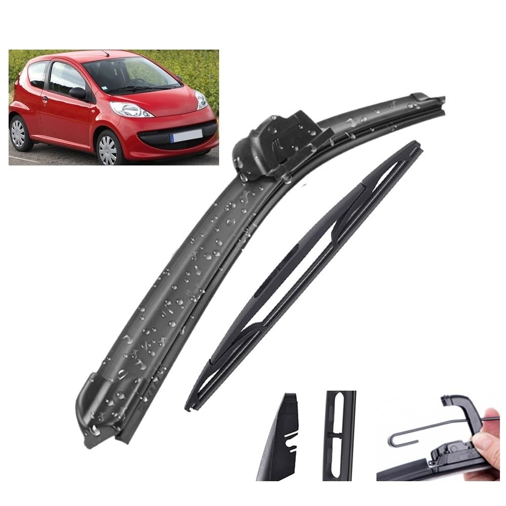 Auto-Scheibenwischer-Set für Toyota Aygo AB10 2005–2014,Vorne + Hinten Wischer Klingen,Das Material ist langlebig und die Fenster sind sauber von Zqxltsy