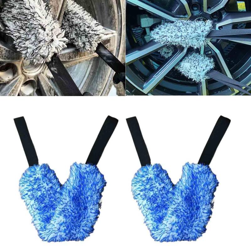 2PCS Microfiber Multi-Use Cleaning Tool - Crevice Cleaning Brush, Multifunctional Cleaning Brush Tool for Car Wheel, New Multifunctional Cleaning Brush Tool (Blue) von Zrfjfgksw