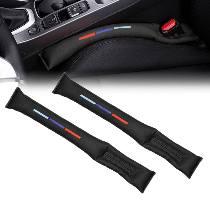 Zueyen 2 PCS Auto Seat Gap Füller Set, PU Faux Leder Auto Seat Spalt Füller, Auto Zubehör Innenraum, Universal Zubehör Soft Pad für Auto Seat (schwarz) von Zueyen