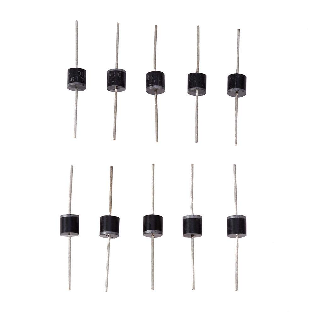 Dioden,10A10 10A 1000V Diode für Kfz-Gleichrichterschaltung, Isolation, Spannungsregler Verpolungsschutz Codierungsmodulation Frequenzmodulation usw,50pcs von Zunate