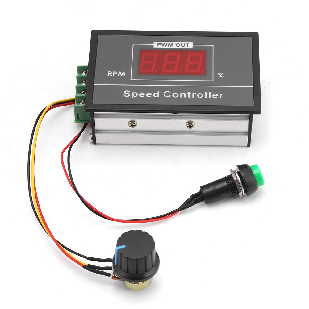 Geschwindigkeitsregler，PWM DC-Motordrehzahlregler Geschwindigkeit Einstellbare Stufenlose Regler, Mit kurzzeitigen Start Stop Schalter und Digitalanzeige,DC6V-60V,30A von Zunate