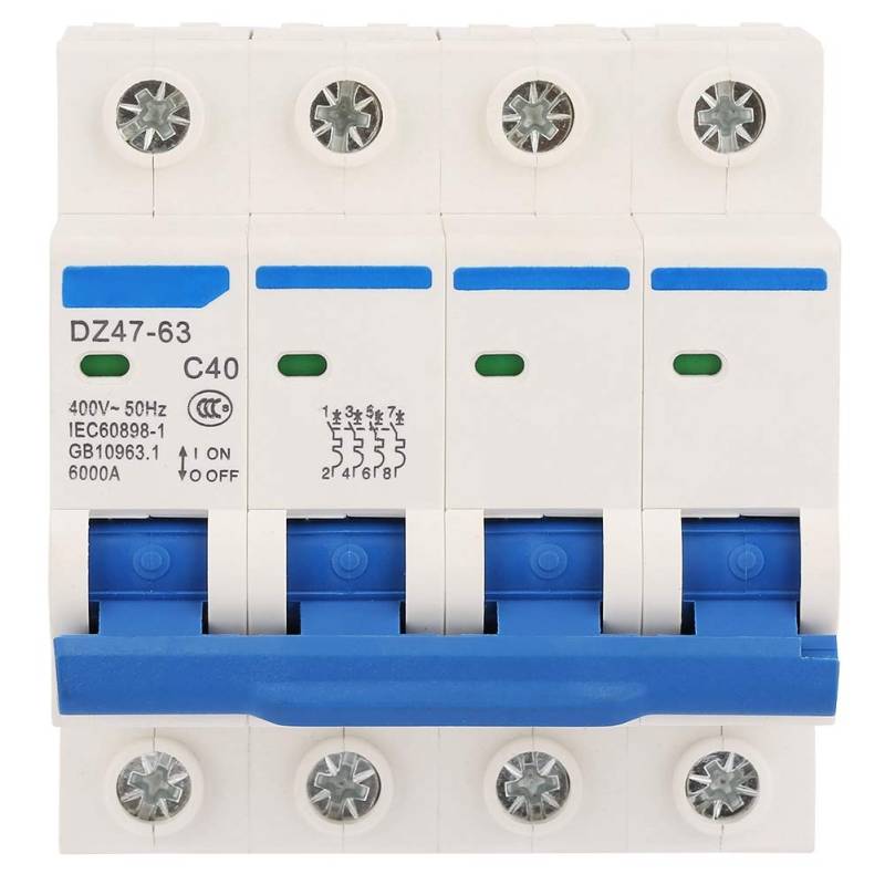 Leistungsschalter,50Hz Leitungsschutzschalter DZ47-63 4P 40A 400V 50Hz Leitungsschutzschalter Leistungsschalter Luftschalter Miniature Circuit Breaker von Zunate