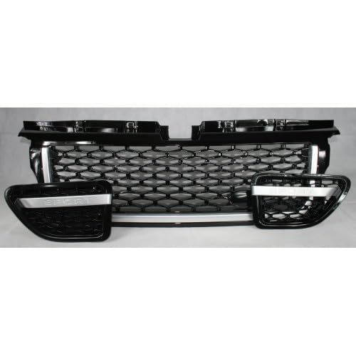 Zunsport Kompatibel mit Range Rover Sport (L320), schwarzer Grill mit silberfarbener Verkleidung, 3-teiliges Set – Autobiography-Look (2005-2009) von Zunsport