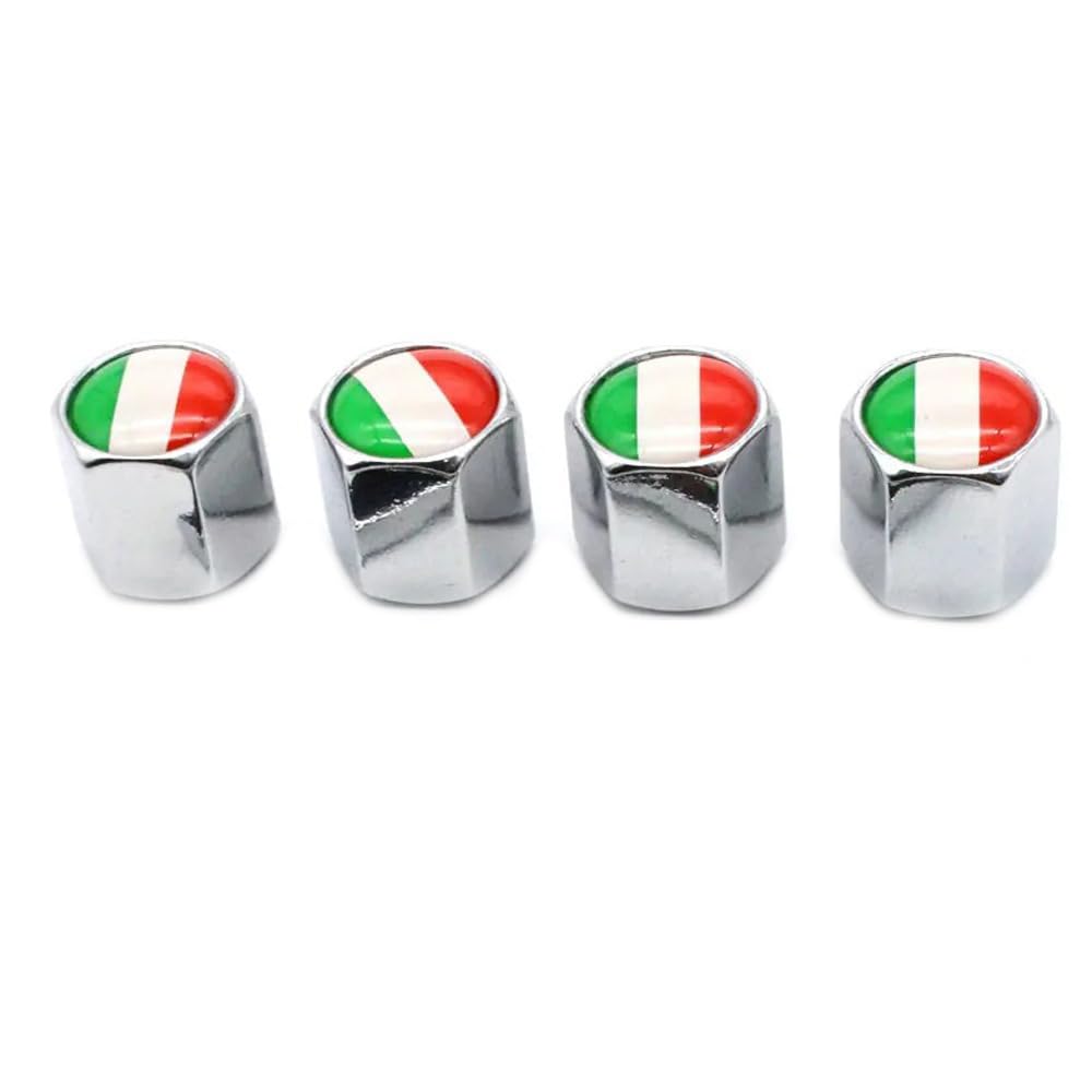 Ventilkappen 4 Stücke Italien Flagge Stil Anti-Diebstahl Auto Luft Reifen Ventile Abdeckungen Reifen Ventil Stem Caps von Zuphte