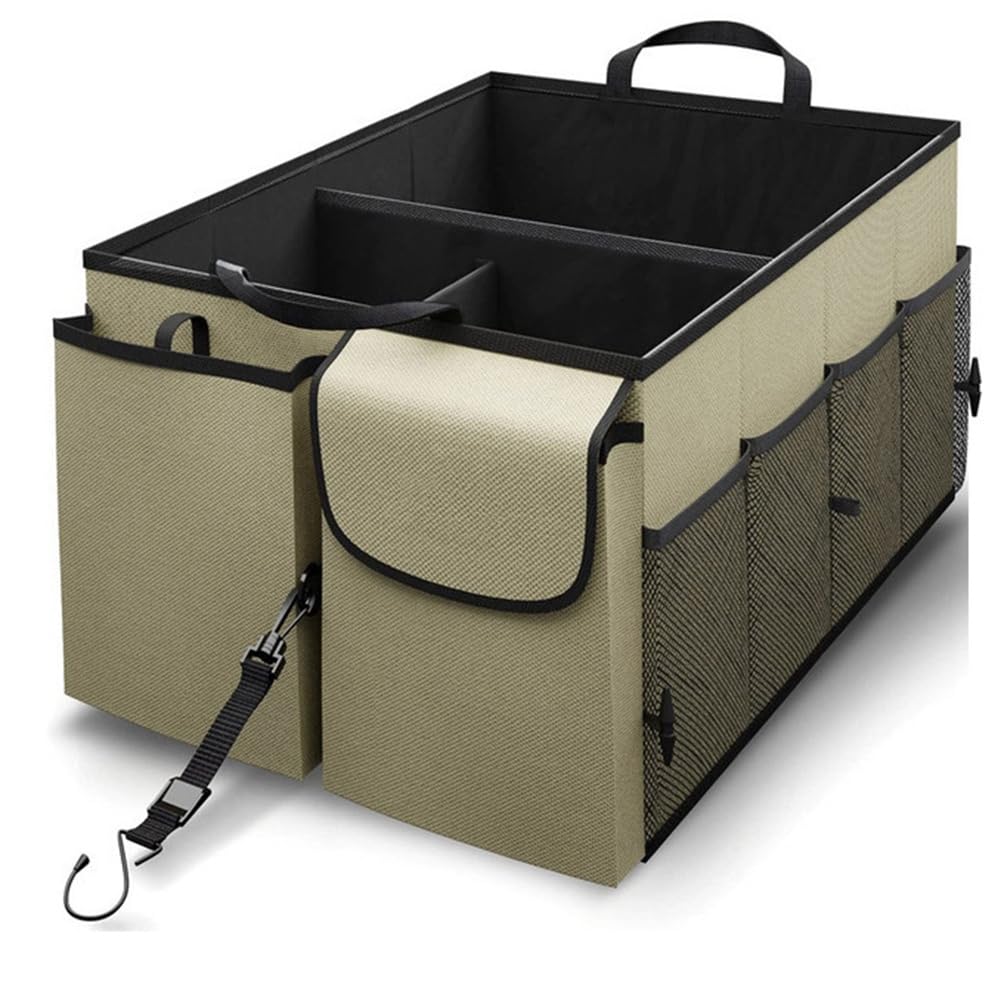 Zwfjcmsa 1 STK. Kofferraum-Organizer für das Auto. Großvolumiger Auto-Organizer Aus Polyester, Geeignet für SUVs und Limousinen, in Beige. von Zwfjcmsa