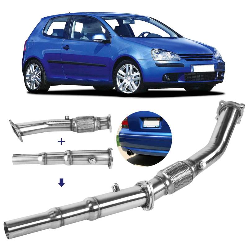 Downpipe, professioneller Katalysator Downpipe-Ersatz Auto-Auspuffanlage Modifikation Langlebig für Mk4 1999-2005 für TT Mk1 1998-2007 von Zwinner