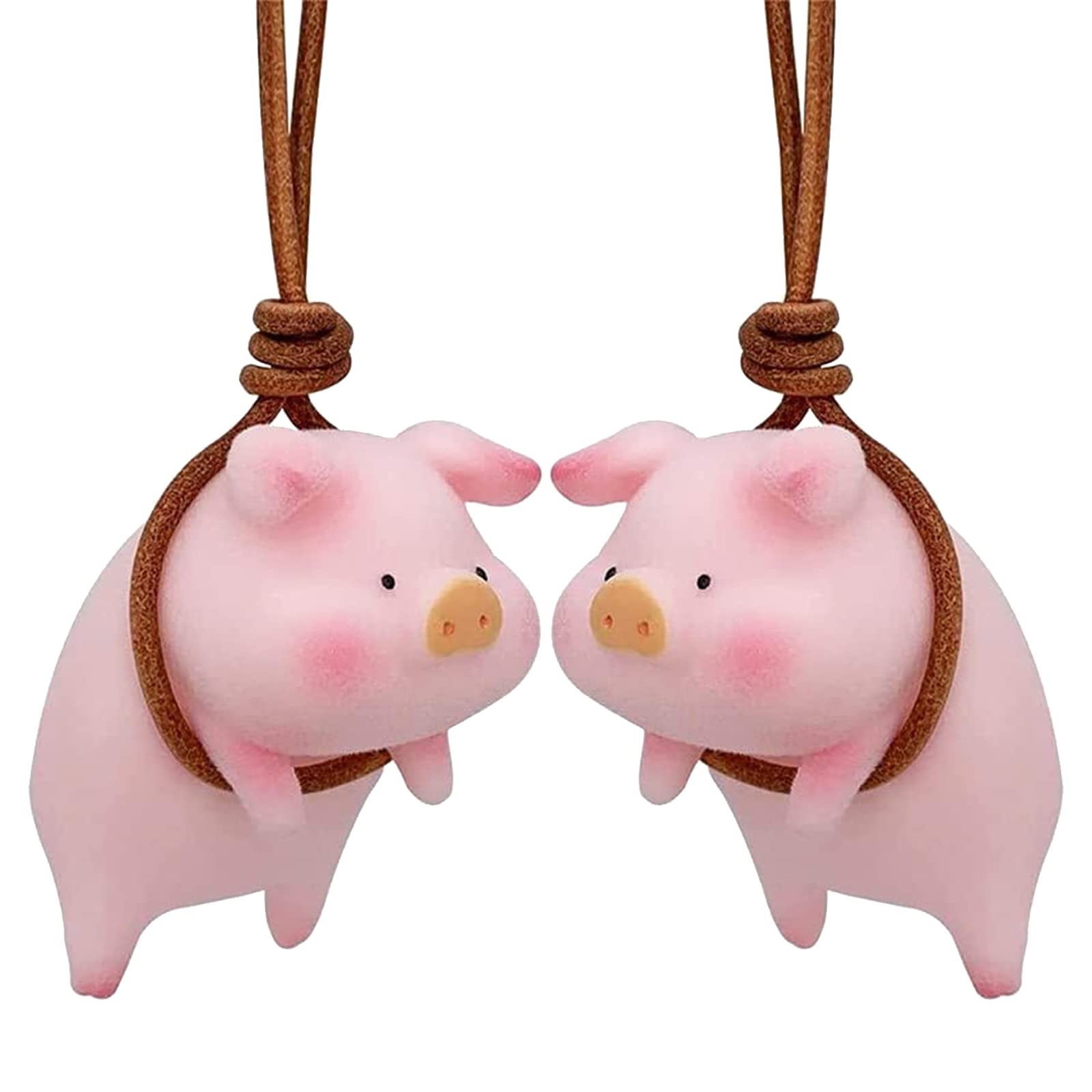 Zxbwjdfpcmisccfzwb Auto Rückspiegel Dekoration Anhänger 2 Stück Hängende Ornamente Innenrückspiegel Charms Autospiegel Hängen Niedliches Schwein Für Innen Ornament Zubehör von Zxbwjdfpcmisccfzwb