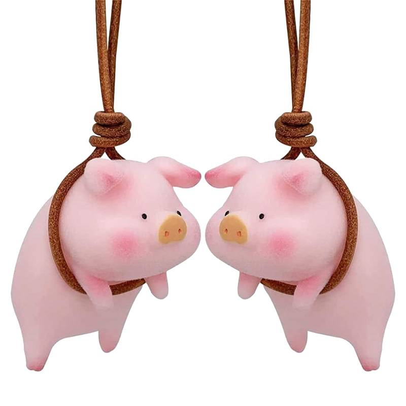 Zxbwjdfpcmisccfzwb Auto Rückspiegel Dekoration Anhänger 2 Stück Hängende Ornamente Innenrückspiegel Charms Autospiegel Hängen Niedliches Schwein Für Innen Ornament Zubehör von Zxbwjdfpcmisccfzwb