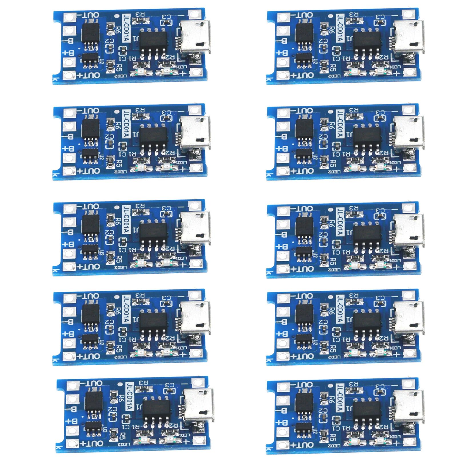 10pcs Lademodul Mit Batterieschutzmikroing USB 5V Eingang Für 18650 Lithiumbatterien Täglich Gebrauch von Zxfdsfdbnm