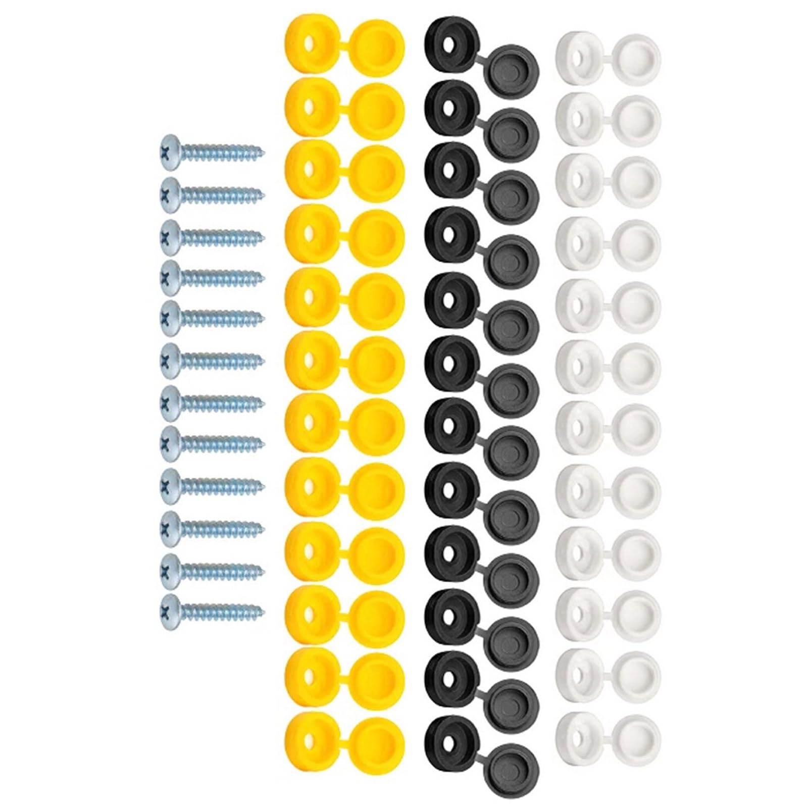 Zxfdsfdbnm Packung Mit 48 Edelstahlauto Kennzeichen Schraubenschraubenkappen Abdeckungen Befestigten Kits In DREI Farbe Für Fahrzeugausschubanlagen von Zxfdsfdbnm