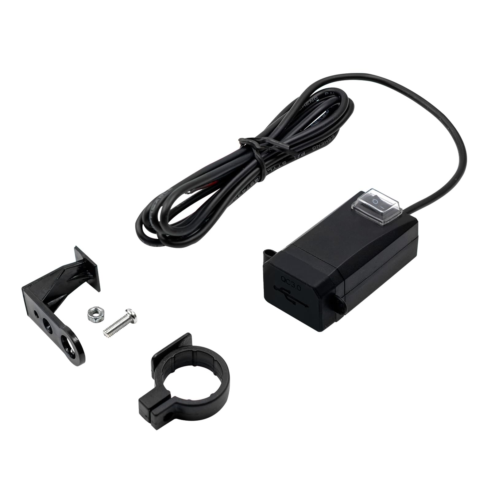 Zxfdsfdbnm QC3.0 USB Ladegerät Wasserdichtes Schnellladegerät Fahrzeugmontierter Schalter 12V Netzteiladapter von Zxfdsfdbnm