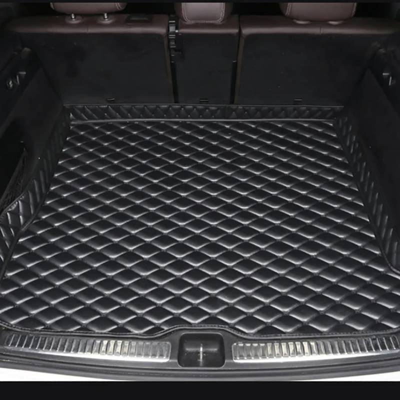 Auto-Leder-Kofferraummatten für Mercedes GLE Class W166 350 450 580 2015-2019,rutschfeste,rutschfeste Laderaummatte,C-Black-Semi-Surrounded von Zyfwzc