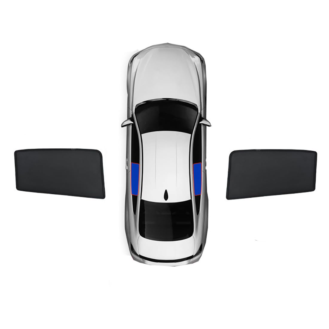 Auto-Sonnenblenden für VW Touareg 7P 2011-2018,Sonnenschutz und Wärmedämmung,Seitenfensterblende,Black-Black-2*Rear Window von Zyfwzc