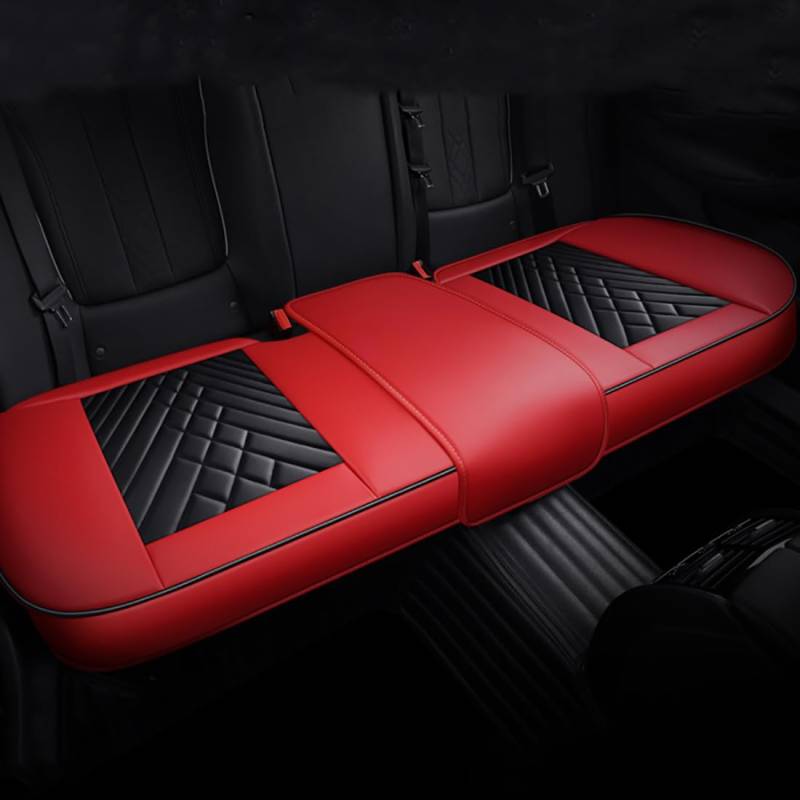 Autositzbezug für Peugeot 206 1998-2013,rutschfestes Sitzpolster,Autositzschoner,Red-Black- 1 Rear seat von Zyfwzc