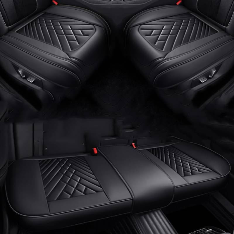 Autositzbezug für Peugeot 307 2004-2013,rutschfestes Sitzpolster,Autositzschoner,Black-Black- Three-Piece Set von Zyfwzc