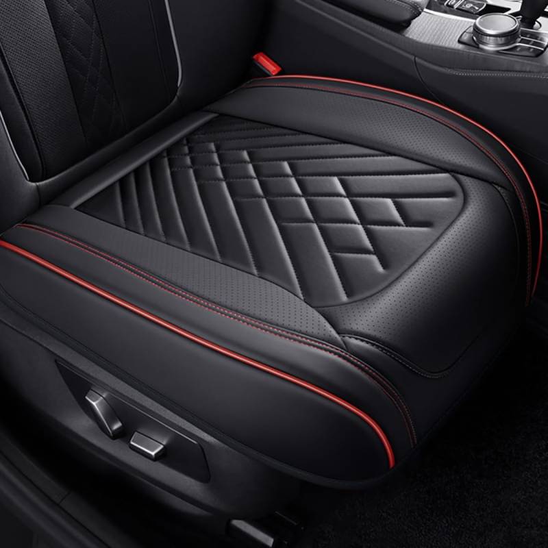 Autositzbezug für Peugeot RCZ T75 2009-2015,rutschfestes Sitzpolster,Autositzschoner,Black-red-1 Front seat von Zyfwzc