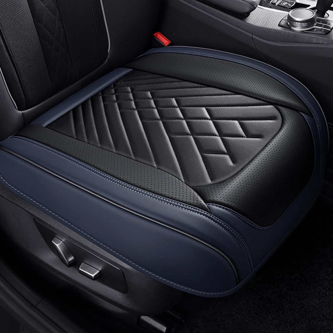 Zyfwzc Autositzbezug für Audi R8 2016-2018,rutschfestes Sitzpolster,Autositzschoner, Black-Blue-1 Front seat von Zyfwzc