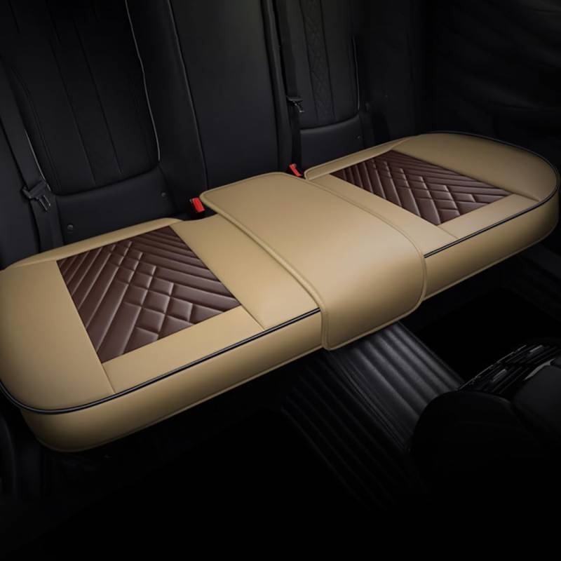 Zyfwzc Autositzbezug für Dongfeng Forthing T5 EVO 2021-2023,rutschfestes Sitzpolster,Autositzschoner, beige-Coffee- 1 Rear seat von Zyfwzc