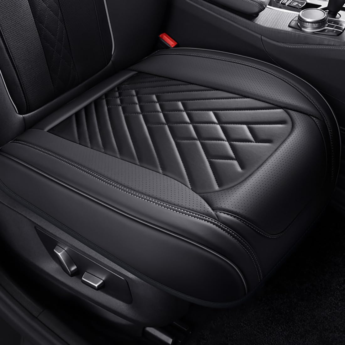 Zyfwzc Autositzbezug für Dongfeng Forthing T5 EVO 2021-2023,rutschfestes Sitzpolster,Autositzschoner,Black-Black-1 Front seat von Zyfwzc