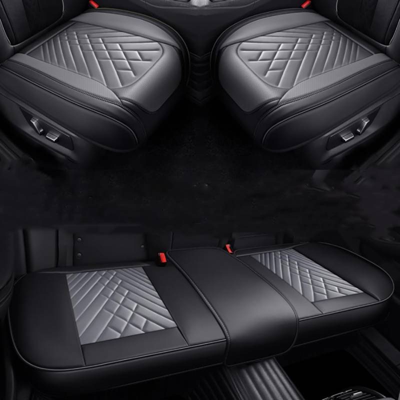 Zyfwzc Autositzbezug für Renault Latitude 2010-2015,rutschfestes Sitzpolster,Autositzschoner, Black-Gray- Three-Piece Set von Zyfwzc