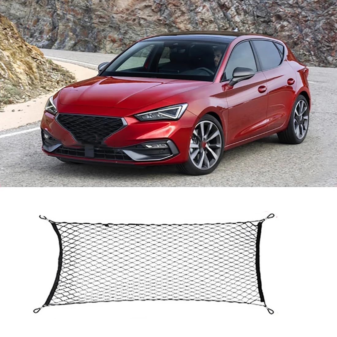 Zyfwzc Kofferraumnetz für SEAT Leon Cupra Leon Mk4 KL1 KL8 2020-2024,verstellbares Elastisches Gepäcknetz,Autoteile,B von Zyfwzc