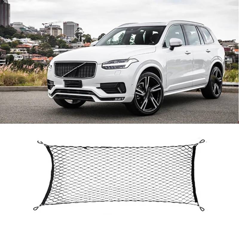 Zyfwzc Kofferraumnetz für Volvo XC90 2016-2023,verstellbares Elastisches Gepäcknetz,Autoteile,B von Zyfwzc