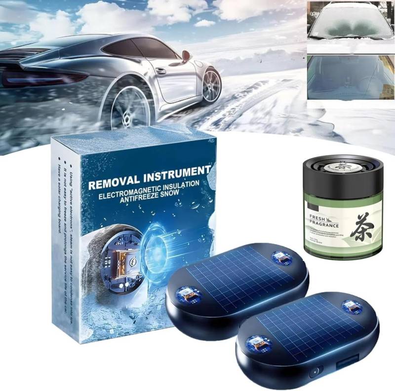 Zytuuob Elektromagnetisches Schneeräumgerät für Autos,Elektromagnetische Wellen zum Frostschutz zur Schneeräumung,Frostschutzgerät für Winter,Schneeräumgerät mit schneller und effizienter. (2PCS) von Zytuuob