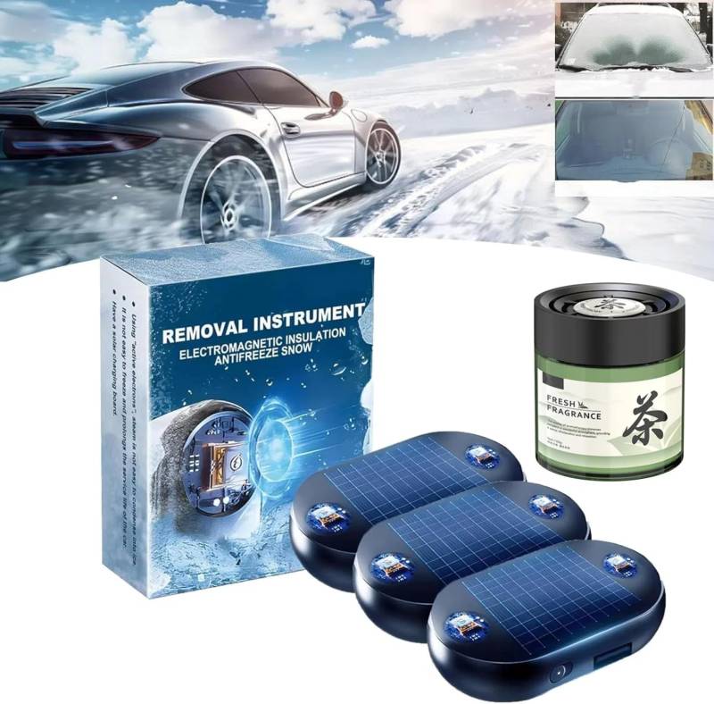 Zytuuob Elektromagnetisches Schneeräumgerät für Autos,Elektromagnetische Wellen zum Frostschutz zur Schneeräumung,Frostschutzgerät für Winter,Schneeräumgerät mit schneller und effizienter. (3PCS) von Zytuuob