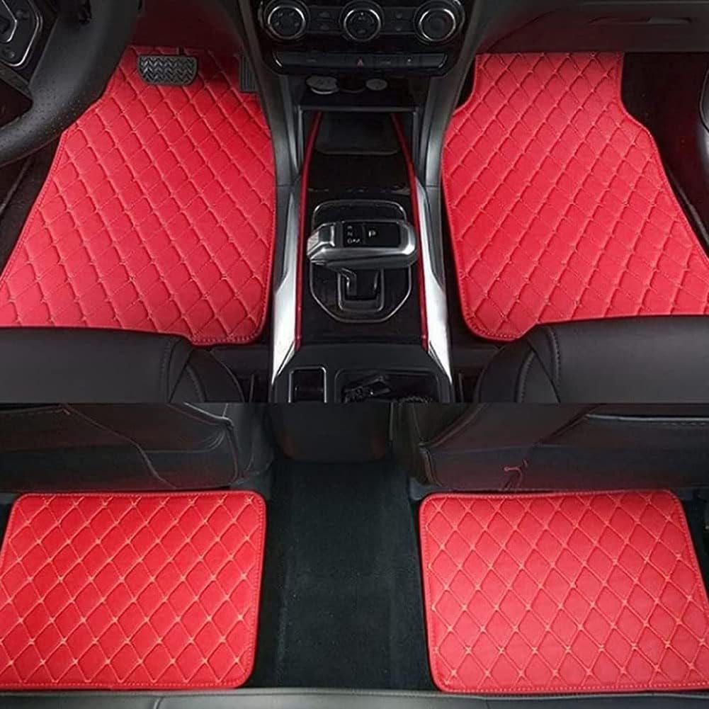 4Stück Auto Fußmatten für Audi TT 4 Seats MK2 2007-2014, Autoteppich-Schutzmatte Wasserdicht und rutschfest, Auto Fußmatten Vorn und Hinten,H-Red von ZzQyy