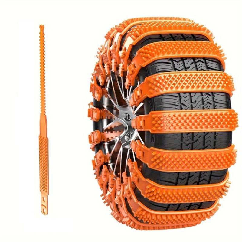 Auto-Schneeketten für Hyundai IX35 2010-2024, verstellbare Schneefahrketten, rutschfeste Sicherheitsketten für den Winter,A-Yellow 10Pcs(Two tires) von ZzQyy