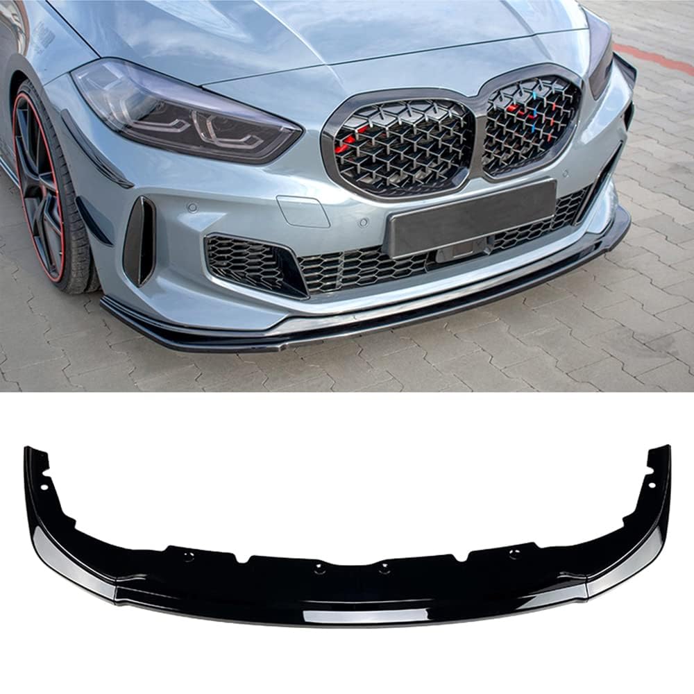 Für BMW 1 Series F40 M Sport 118i 120i 120d 128ti M135i 2020+ Auto Frontspoiler,Frontlippe Stoßstange Spoiler, Bodykit, Diffusor Protector Guard,A-Glossy Black von ZzYyyJie