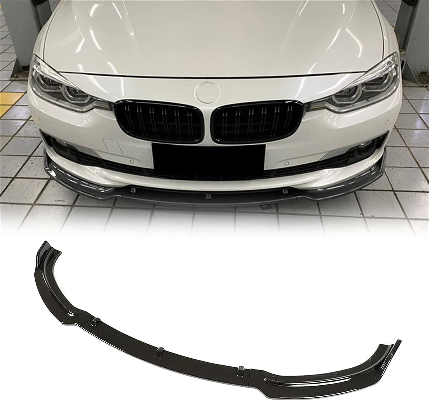 Für BMW 3 Series F30 F35 320li Base 2013-2018 Auto Frontspoiler,Frontlippe Stoßstange Spoiler, Bodykit, Diffusor Protector Guard,A-Black von ZzYyyJie