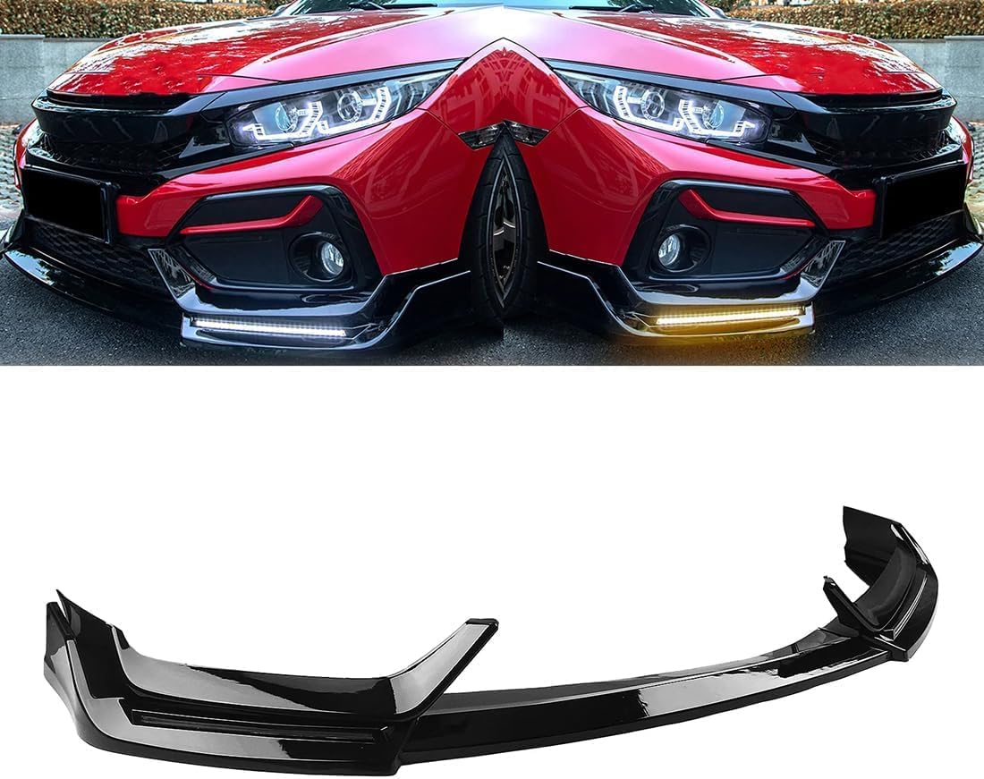 Für Civic SI Hatchback 2017-2021 Auto Frontspoiler,Frontlippe Stoßstange Spoiler, Bodykit, Diffusor Protector Guard von ZzYyyJie