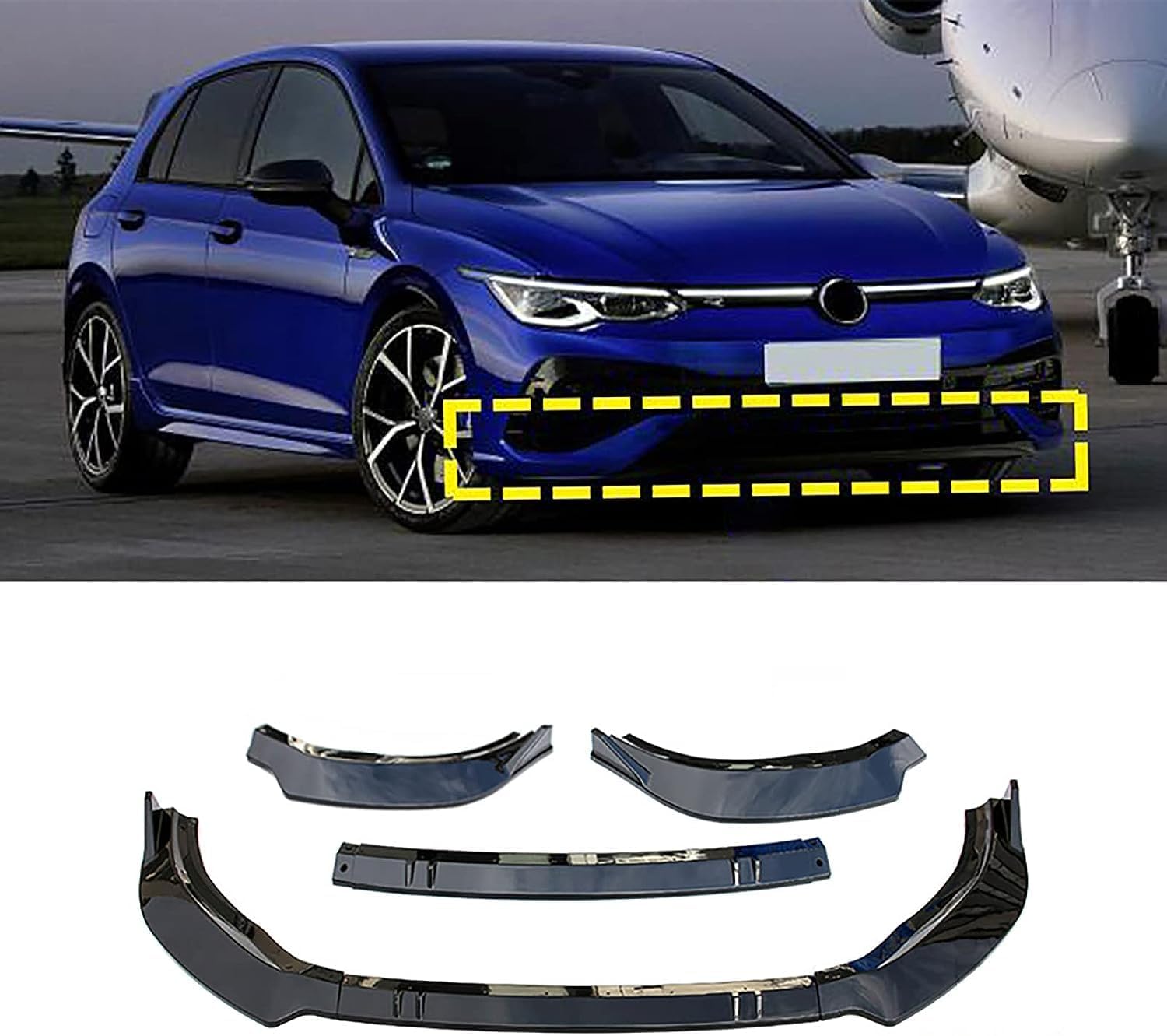 Für VW Golf 6/7/7.5/8 MK6 7 8 GTI Auto Frontspoiler,Frontlippe Stoßstange Spoiler, Bodykit, Diffusor Protector Guard,B-Golf 8 von ZzYyyJie