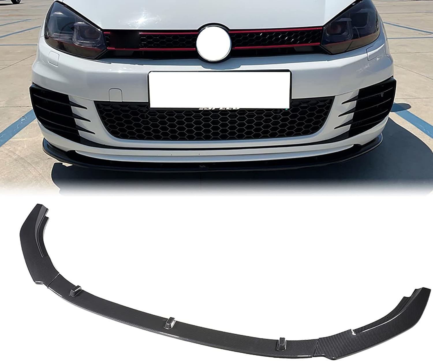 Für VW Golf 6 MK6 GTI GTD 2010-2013 Auto Frontspoiler,Frontlippe Stoßstange Spoiler, Bodykit, Diffusor Protector Guard,A-Carbon Fiber von ZzYyyJie